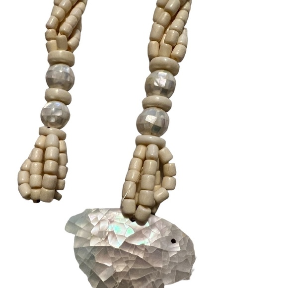 Vintage Beaded Jeweled Bib Collar  Necklace w/ Large Pendant - Picture 5 of 9